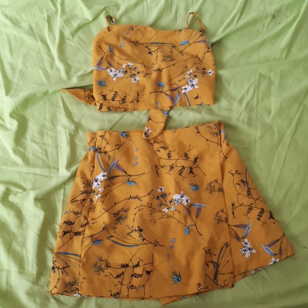 2 piece (crop top and shorts)